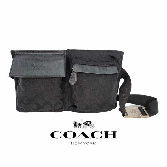 Coach Handbags - AUTHENTIC Coach Pouched Belt Bag - Black - LIKE NEW
